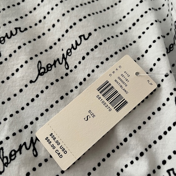 Anthropologie Maeve White Bonjour Drawstring Hem Top Size Small. NWT - Picture 2 of 5